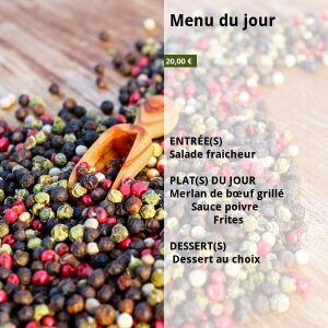 กระดานเมนูประจำวันของ Bistrot du Coin