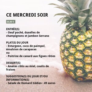 L'ardoise du jour de Le Quai - Christophe Scherpereel
