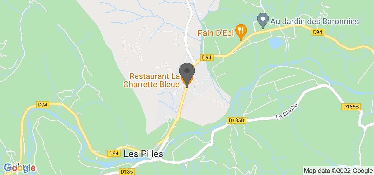 Routekaart — La Charrette Bleue