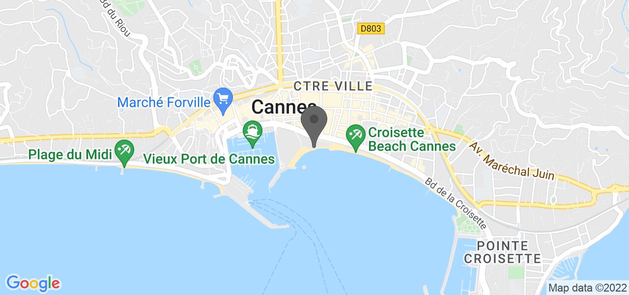 Plan d'accès — La Plage Barrière Le Majestic Cannes
