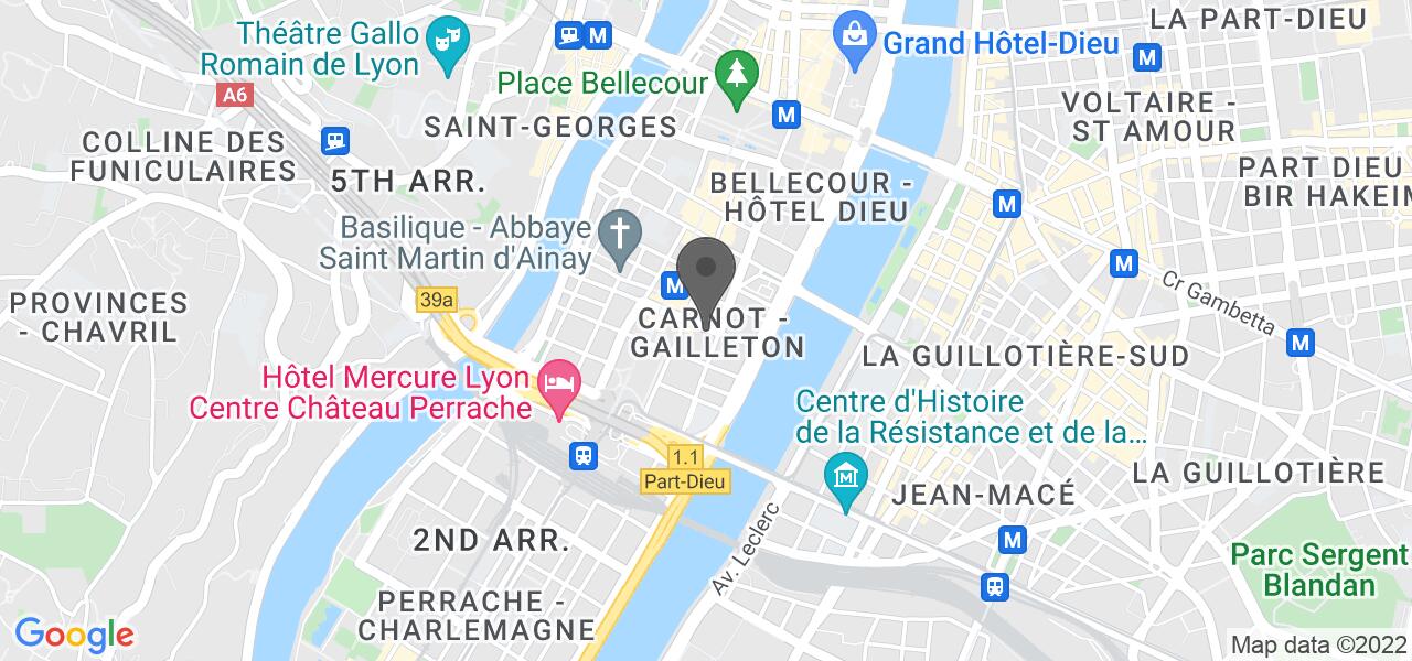 Access map — La Table d’Ambre Restaurant Lyon 2