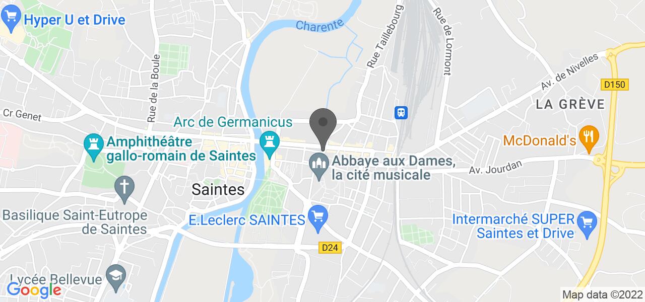 Mapa de acesso — rive droite saintes
