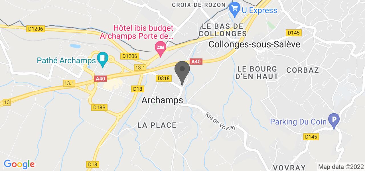 Anfahrtsplan — Auberge d'Archamps
