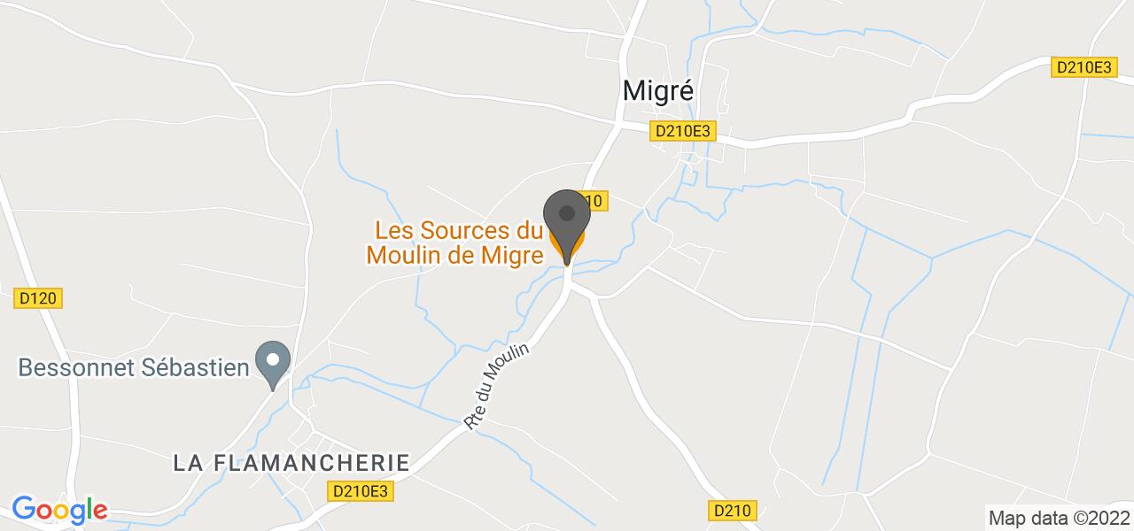 Anfahrtsplan — Les Sources du Moulin de Migre