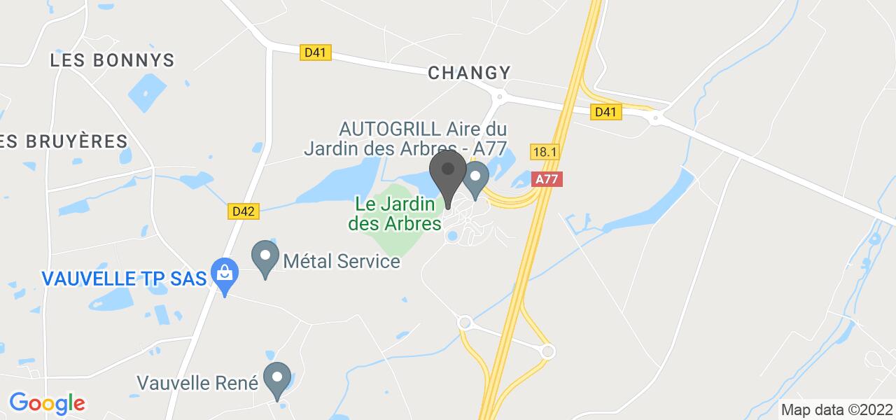Plan d'accès — Aire du Jardin des Arbres - Autogrill