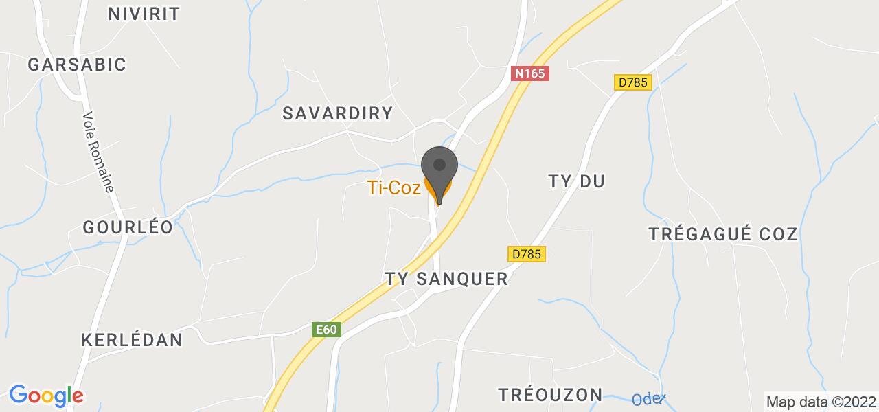 Plan d'accès — Auberge de ti coz
