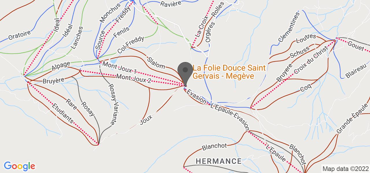 แผนที่การเดินทาง — La Folie Douce Saint-Gervais - Megève