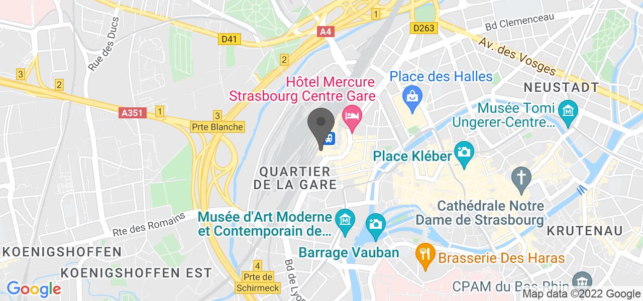 Plan d'accès — Burger King Strasbourg Gare