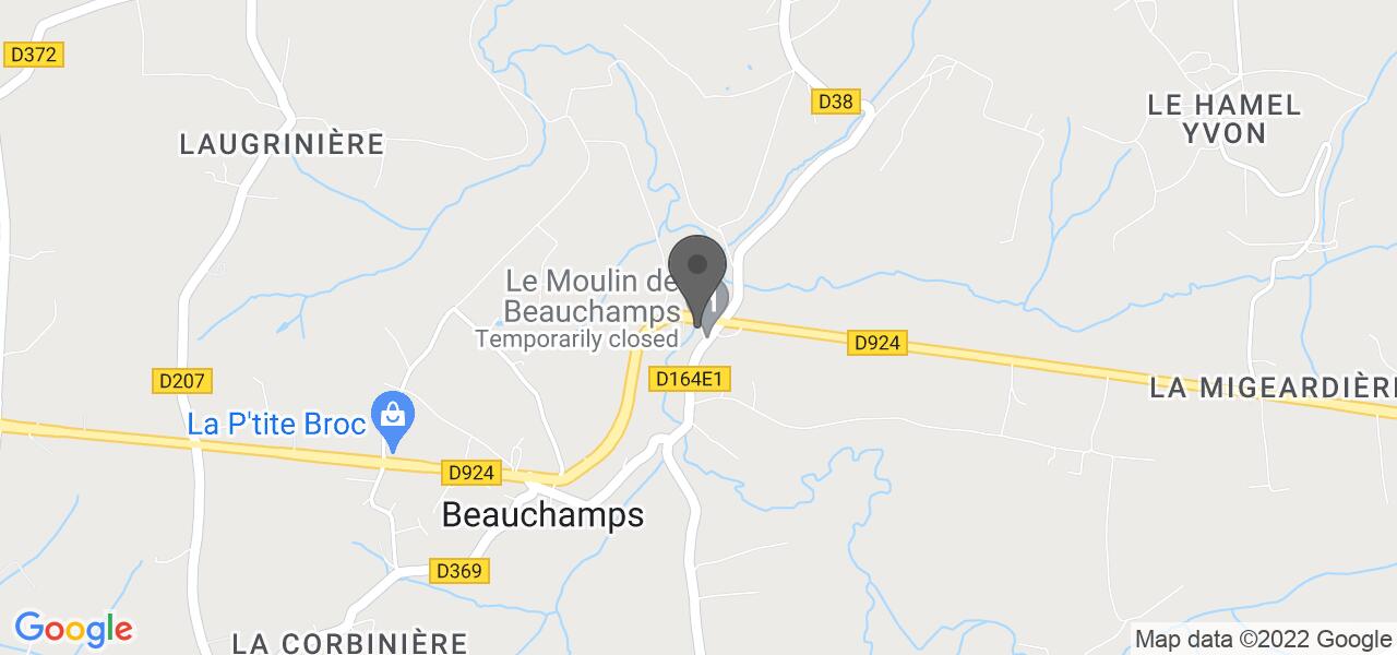 Plan d'accès — Le Moulin de Beauchamps