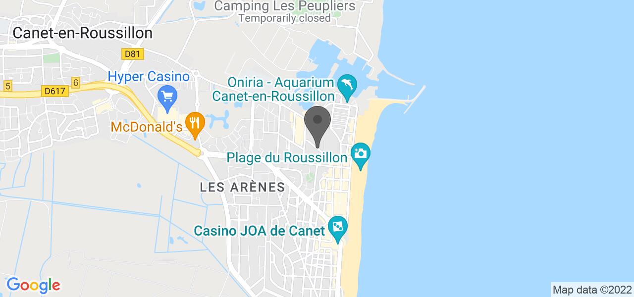 Anfahrtsplan — Côté Plage Canet Beach Club