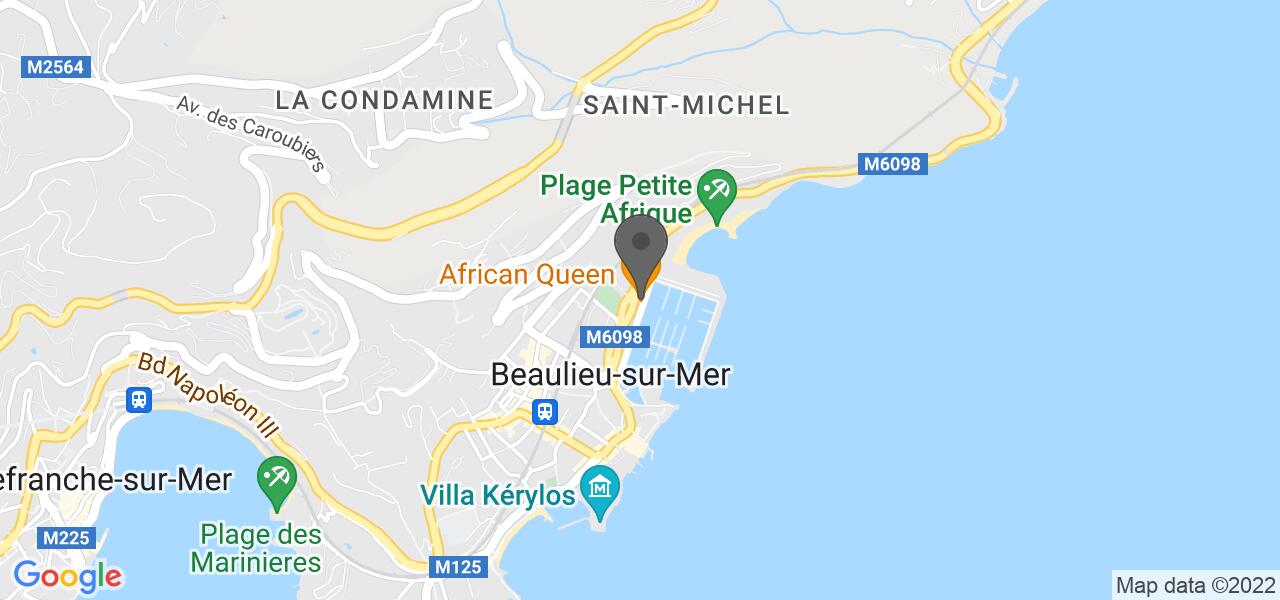 Plan d'accès — African Queen Beaulieu-sur-Mer