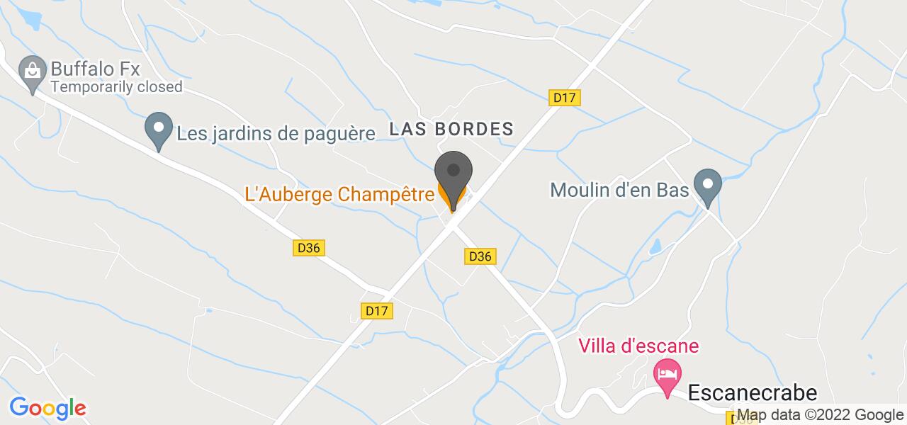 Routekaart — L'Auberge Champêtre