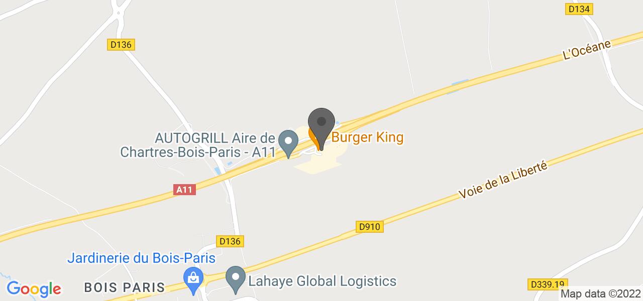 Plan d'accès — Burger King Chartres Bois-Paris A11
