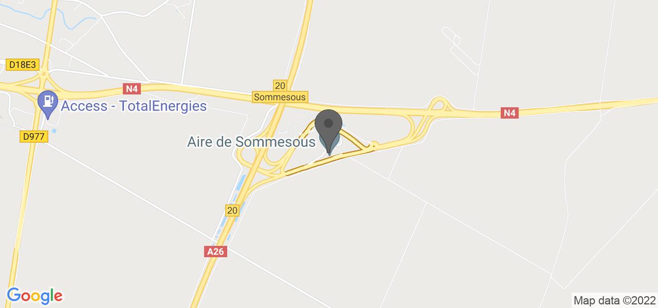 Plan d'accès — Aire de Sommesous - LEO Resto & LEO Bistro