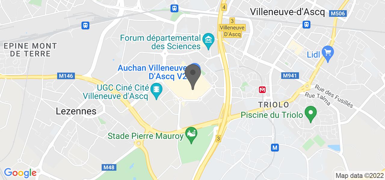 Plan d'accès — Burger King Lille Villeneuve d'Ascq V2