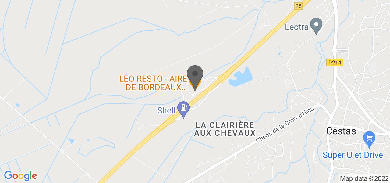 Plan d'accès — Aire de Bordeaux Cestas ouest - LEO Resto & LEO Bistro