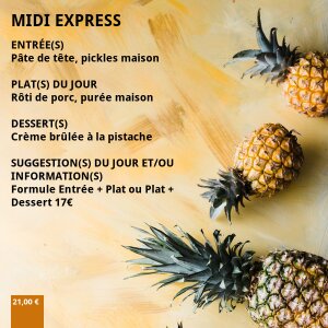 L'ardoise du jour de La Table des Anges