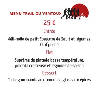 L'ardoise du jour de La Colombe