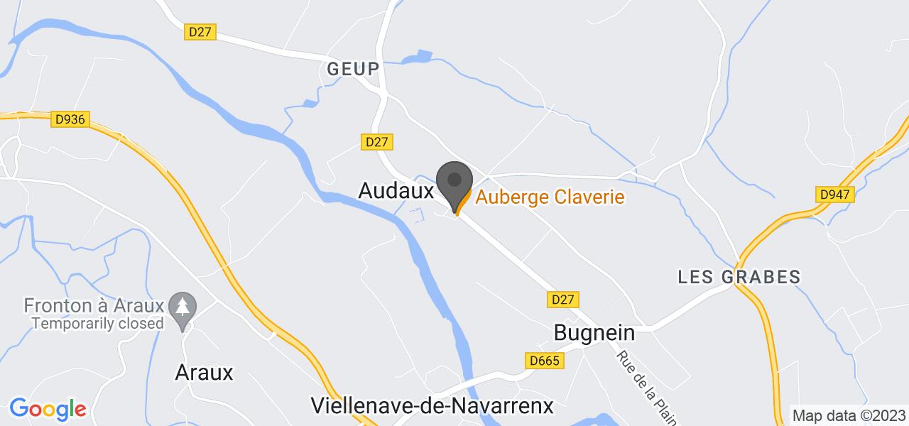 Plan d'accès — AUBERGE CLAVERIE