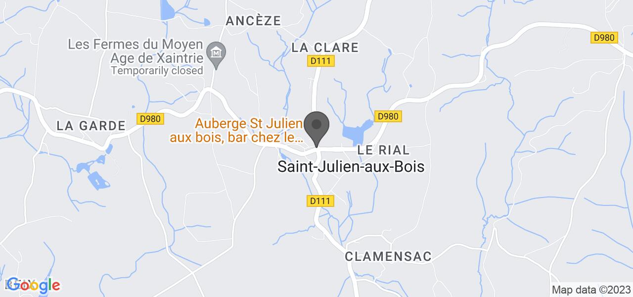 Plan d'accès — AUBERGE DE ST JULIEN AUX BOIS