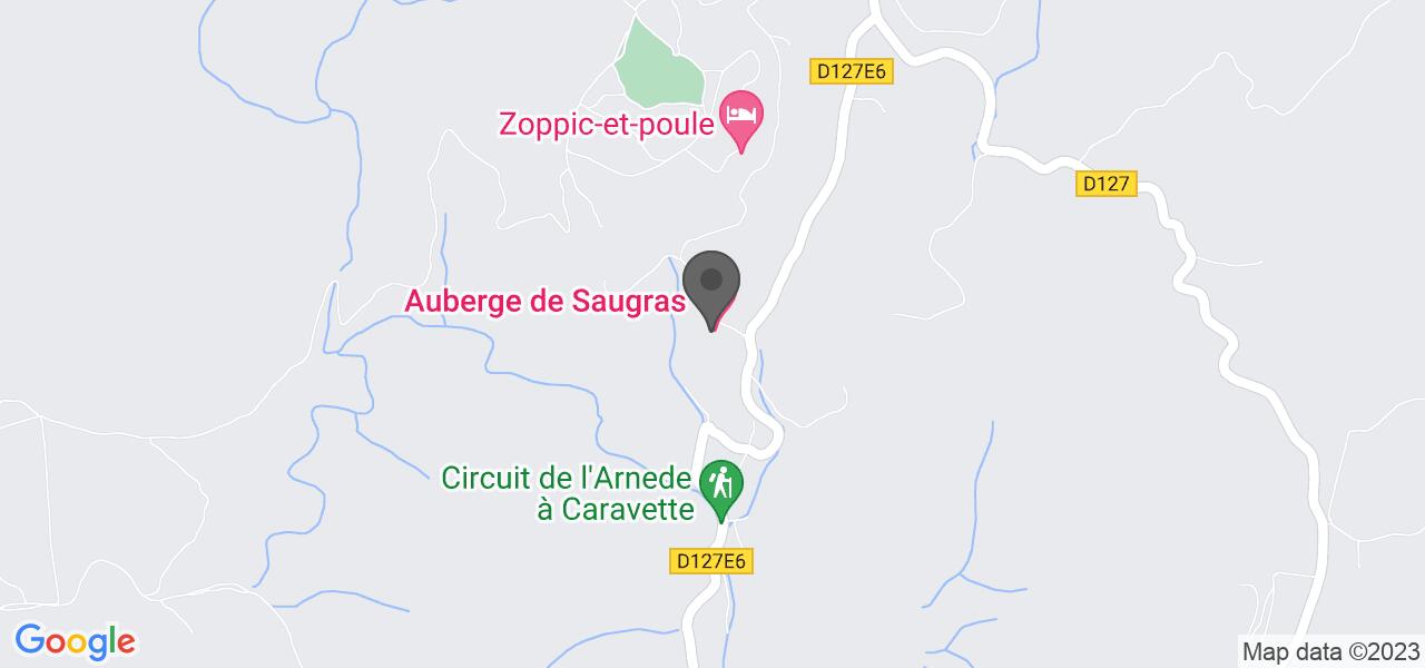 Plan d'accès — AUBERGE DE SAUGRAS
