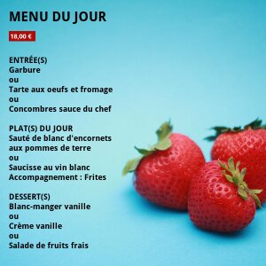 Die Tageskarte von Restaurant Du Parc