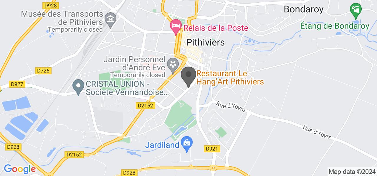 Схема проезда — Restaurant Le Hang'Art Pithiviers