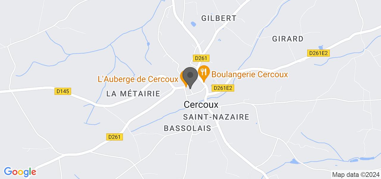Mapa de acceso — Auberge de Cercoux