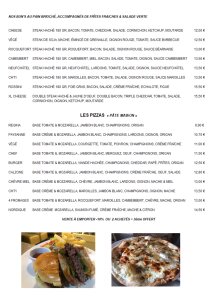 Vente à emporter Pizzas & Burgers