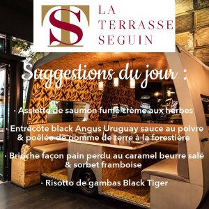 Het dagmenubord van La Terrasse Seguin